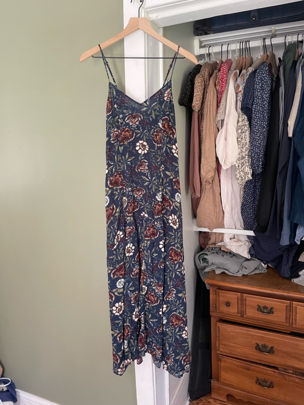 Abercrombie & Fitch Navy Floral Slip Dress